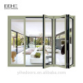 Prix ​​de porte moderne en aluminium bifold verre